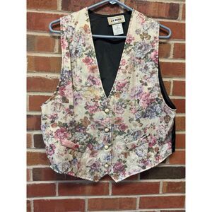Vintage L.A. Rush Floral Tapestry Vest Size L